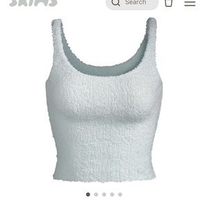 Skims cozy knit top in aqua, size S/M